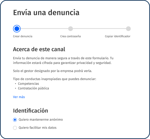 Paso 1 para hacer una denuncia con Woffu
